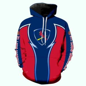 St. Louis Cardinals Unisex Red & Blue Graphic Printed Hoodie
