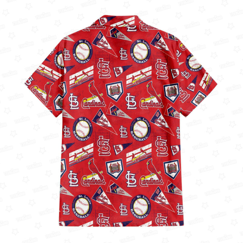 St. Louis Cardinals Scarlet Dynasty Graphic Hawaiian Shirt – Unisex Aloha Tee - Image 2
