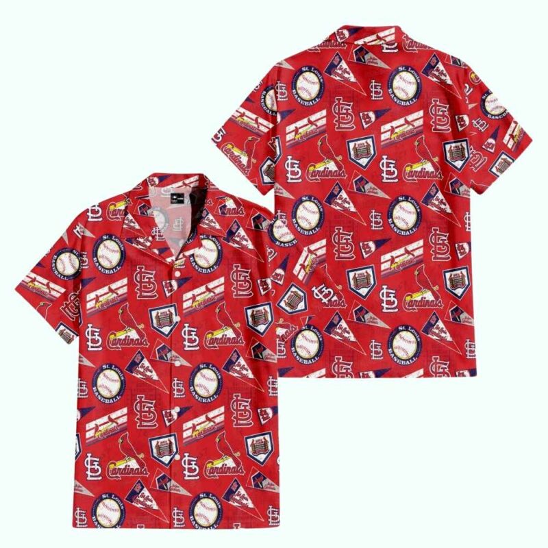 St. Louis Cardinals Scarlet Dynasty Graphic Hawaiian Shirt – Unisex Aloha Tee - Image 3