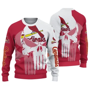 St Louis Cardinals Skull Punisher Ugly Christmas Sweatshirt