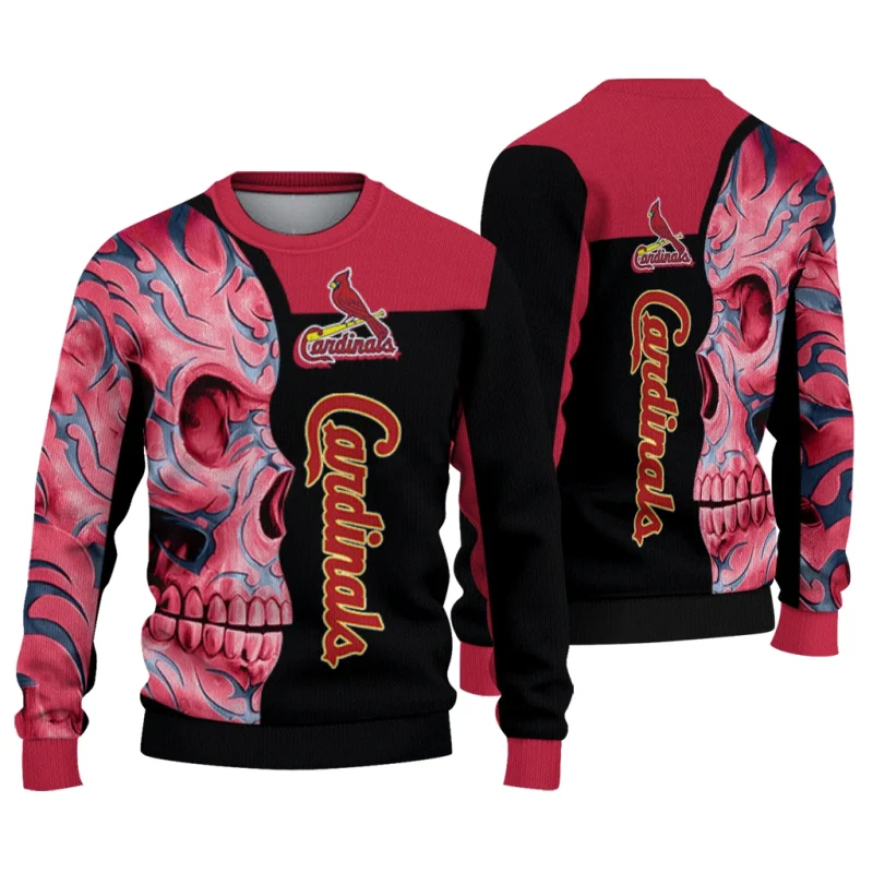 St Louis Cardinals Skull Swirl Ugly Sweater 1