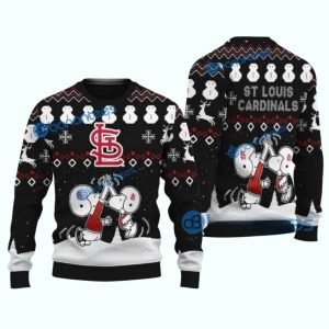 St Louis Cardinals Snoopy And Woodstock Christmas Ugly Sweater