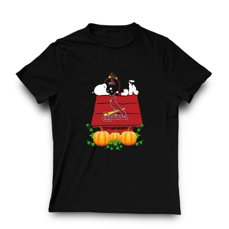 St Louis Cardinals Snoopy Pumpkin House Graphic T-Shirt – Unisex Gift - Image 3