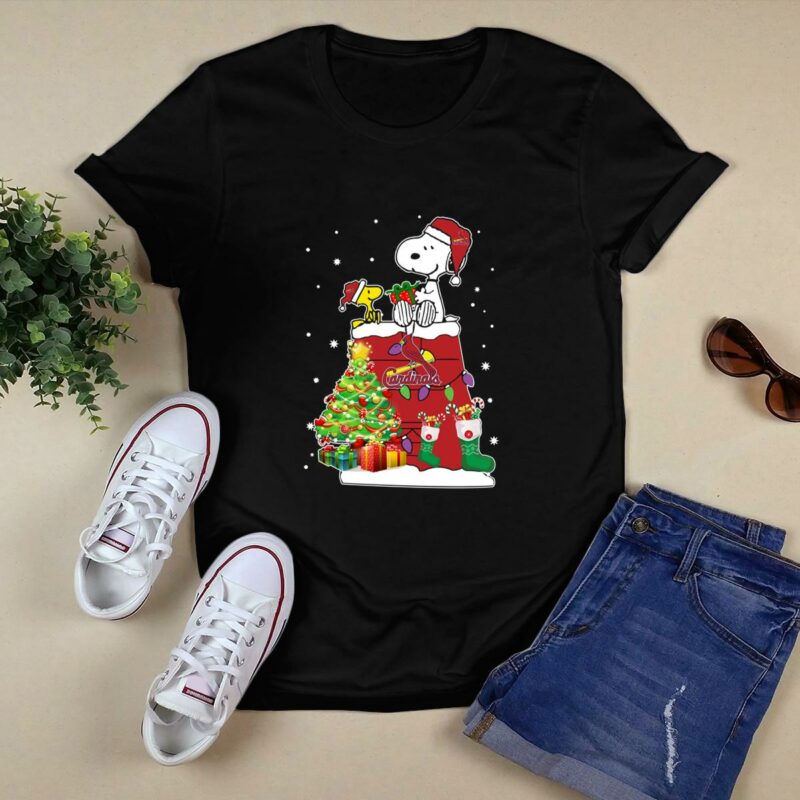 St Louis Cardinals Snoopy Woodstock Christmas Graphic T-Shirt – Unisex Gift - Image 5