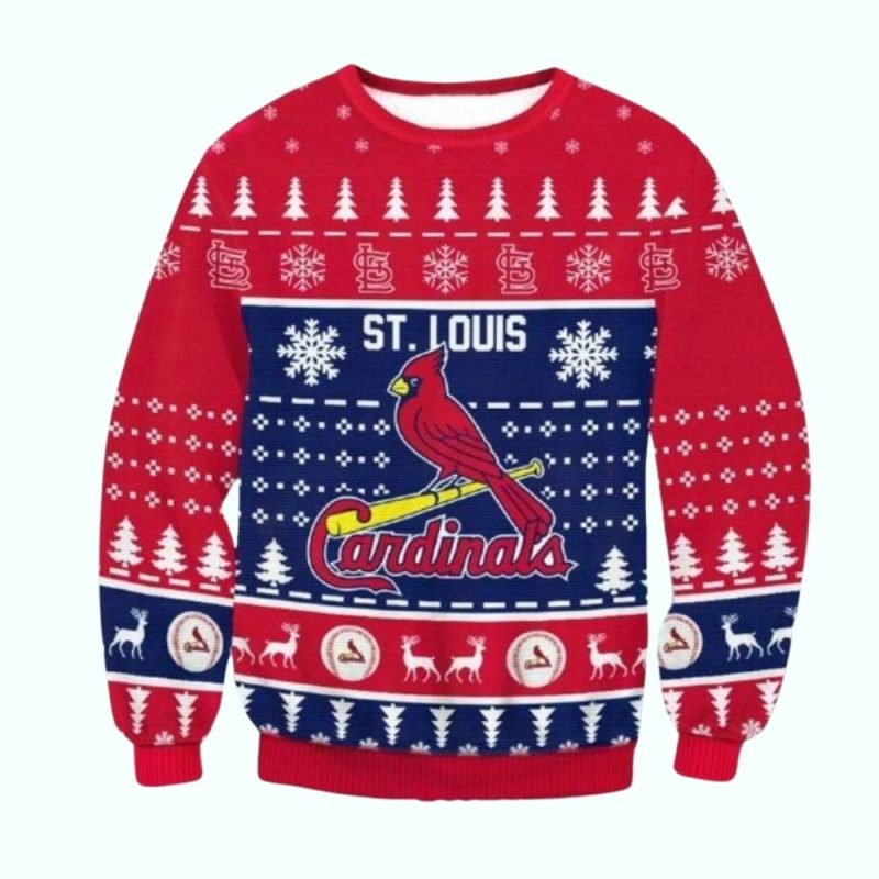 St Louis Cardinals Snowflake Christmas Ugly Sweater