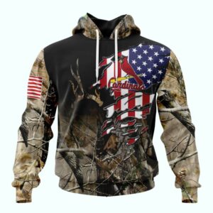 St. Louis Cardinals Realtree Camo Graphic Hoodie – Unisex Hunting Sweatshirt