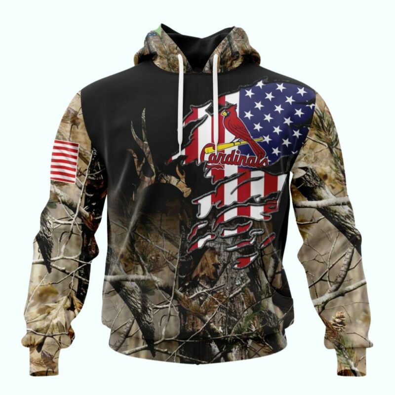 St. Louis Cardinals Realtree Camo Graphic Hoodie – Unisex Hunting Sweatshirt
