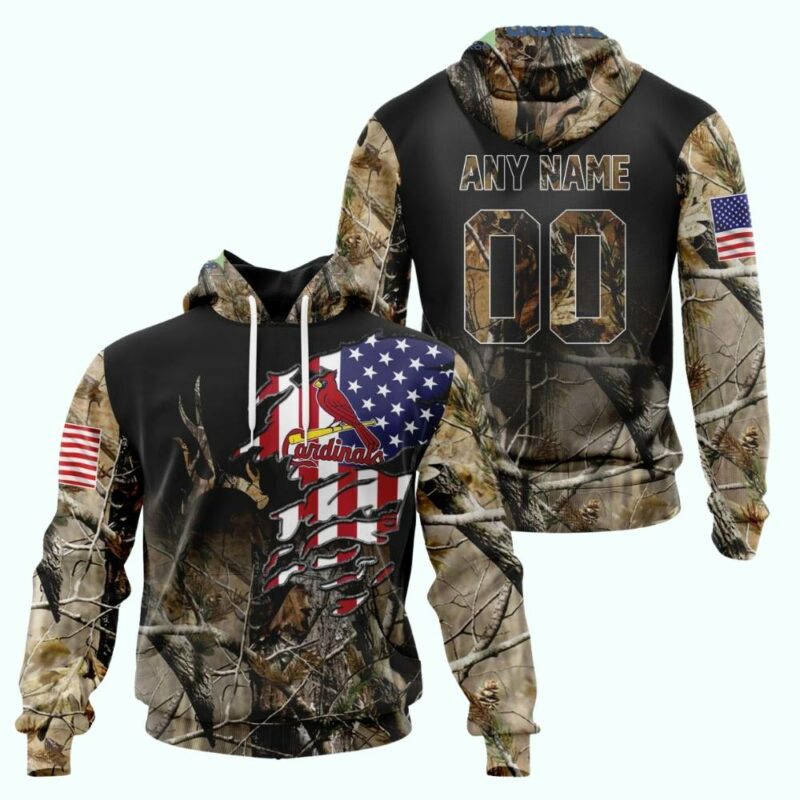St. Louis Cardinals Realtree Camo Graphic Hoodie – Unisex Hunting Sweatshirt - Image 4