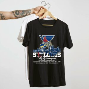 St Louis City of Champions Graphic T-Shirt – Cardinals & Blues Unisex Tee