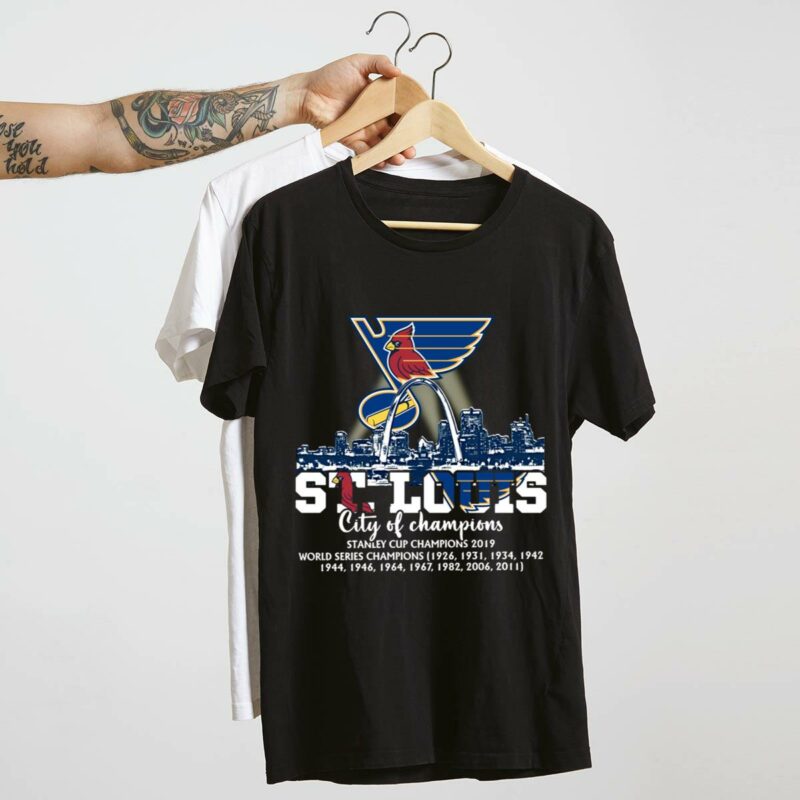 St Louis City of Champions Graphic T-Shirt – Cardinals & Blues Unisex Tee