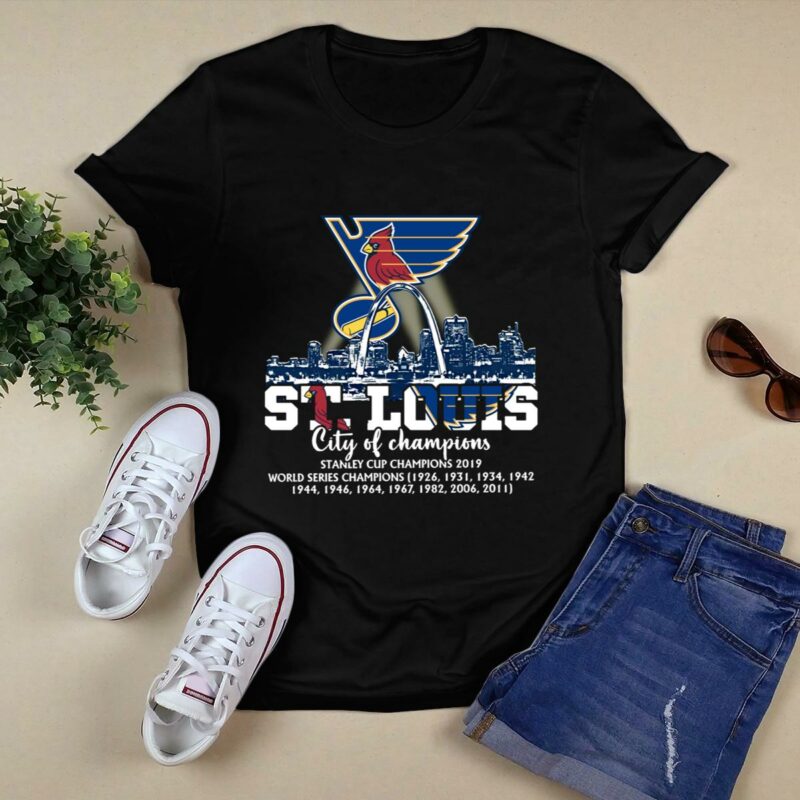 St Louis City of Champions Graphic T-Shirt – Cardinals & Blues Unisex Tee - Image 5