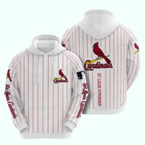 St. Louis Cardinals Unisex Striped Graphic Hoodie – All-Over Print