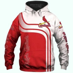 St. Louis Cardinals Red & White Striped Graphic Hoodie – Unisex Sweatshirt