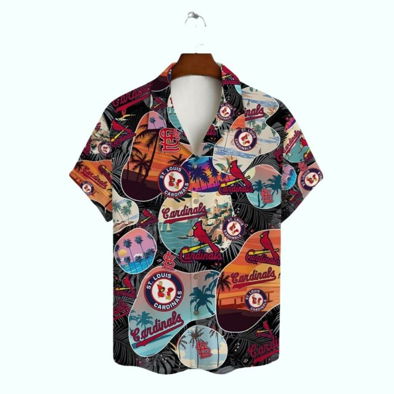 St Louis Cardinals Sunset Graphic Hawaiian Shirt – Unisex Aloha Tee - Image 2