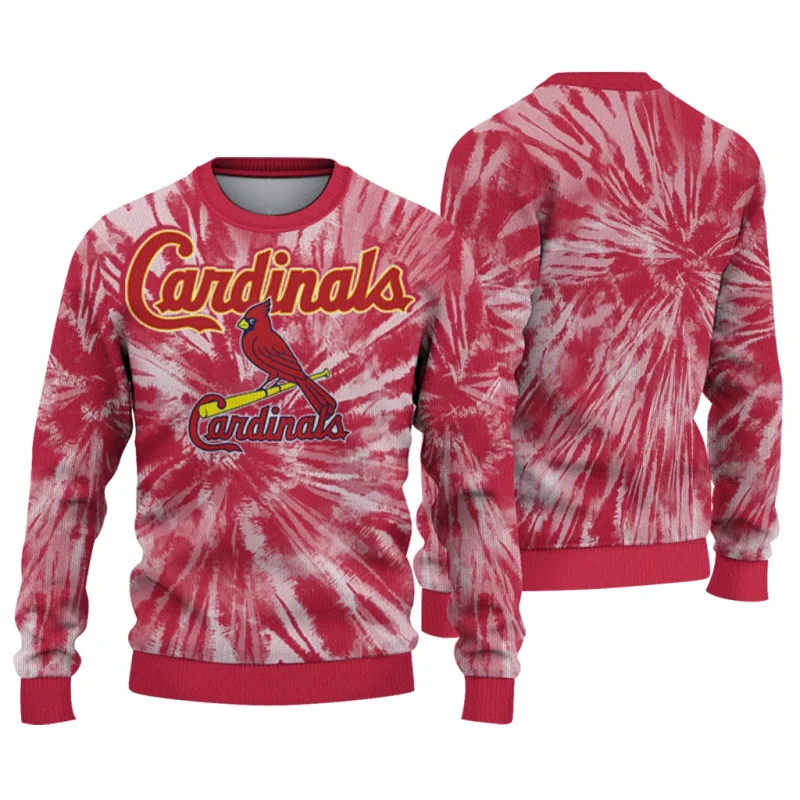 St Louis Cardinals Tie Dye Pattern Ugly Sweater 1