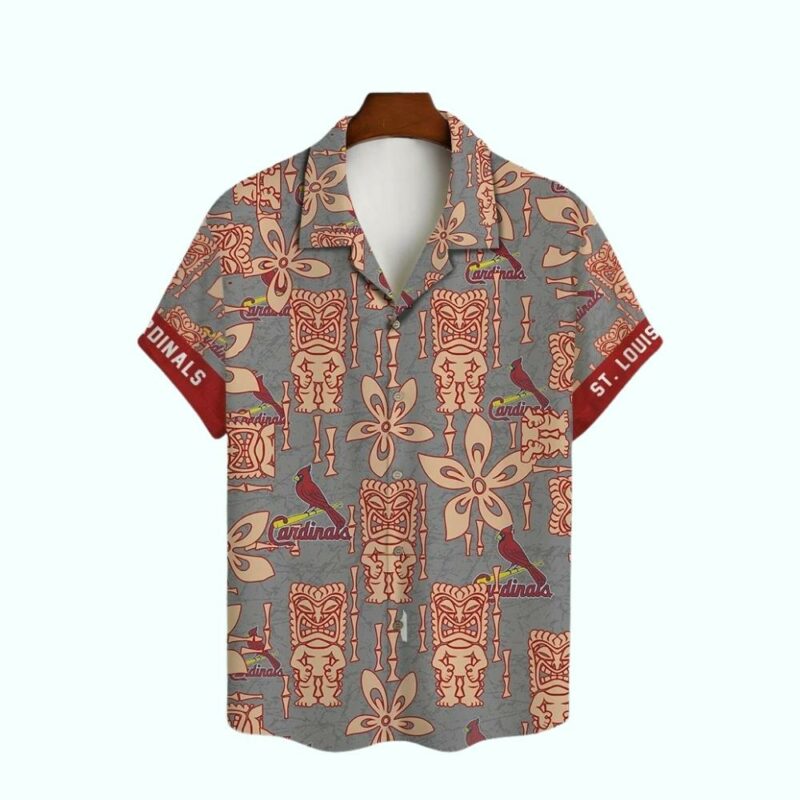 St Louis Cardinals Tiki Graphic Hawaiian Shirt – Unisex Aloha Tee - Image 2