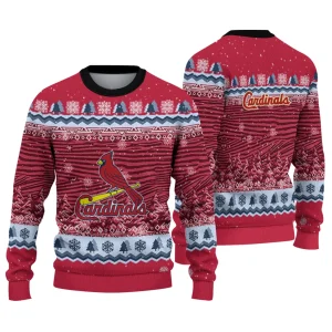 St Louis Cardinals Tree Pattern Holiday Sweatshirt For Fans
