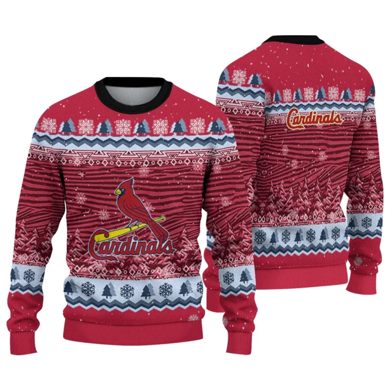 St Louis Cardinals Tree Pattern Ugly Sweater 1