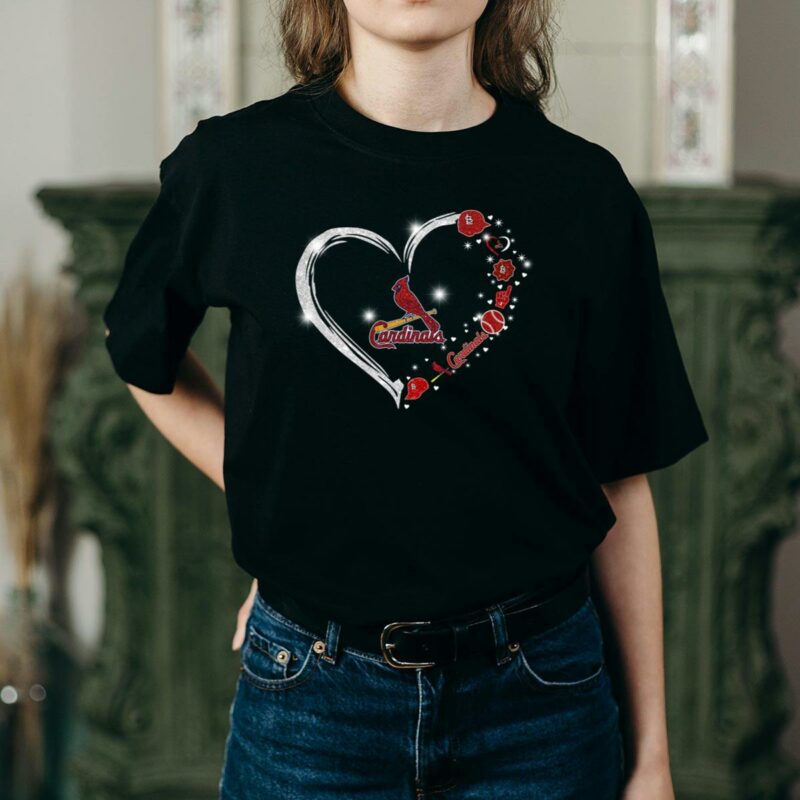 St. Louis Cardinals Twinkle Heart Graphic T-Shirt – Unisex Gift Tee - Image 2