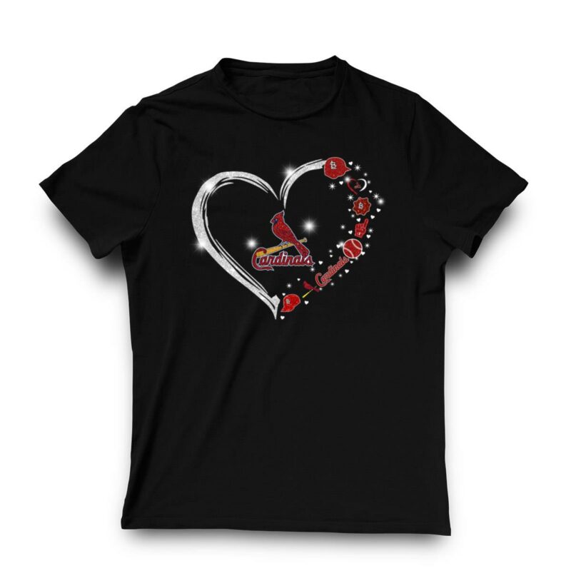 St. Louis Cardinals Twinkle Heart Graphic T-Shirt – Unisex Gift Tee - Image 3