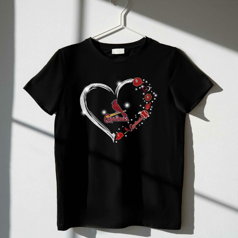 St. Louis Cardinals Twinkle Heart Graphic T-Shirt – Unisex Gift Tee - Image 4