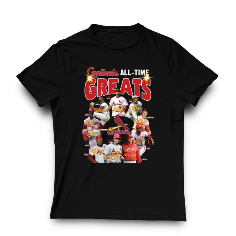 St Louis Cardinals All-Time Great Players Signature Graphic T-Shirt - Unisex - Image 3