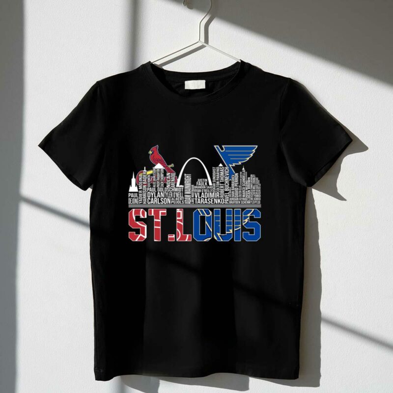 St Louis Skyline Graphic T-Shirt – Cardinals vs Blues Unisex Tee - Image 4