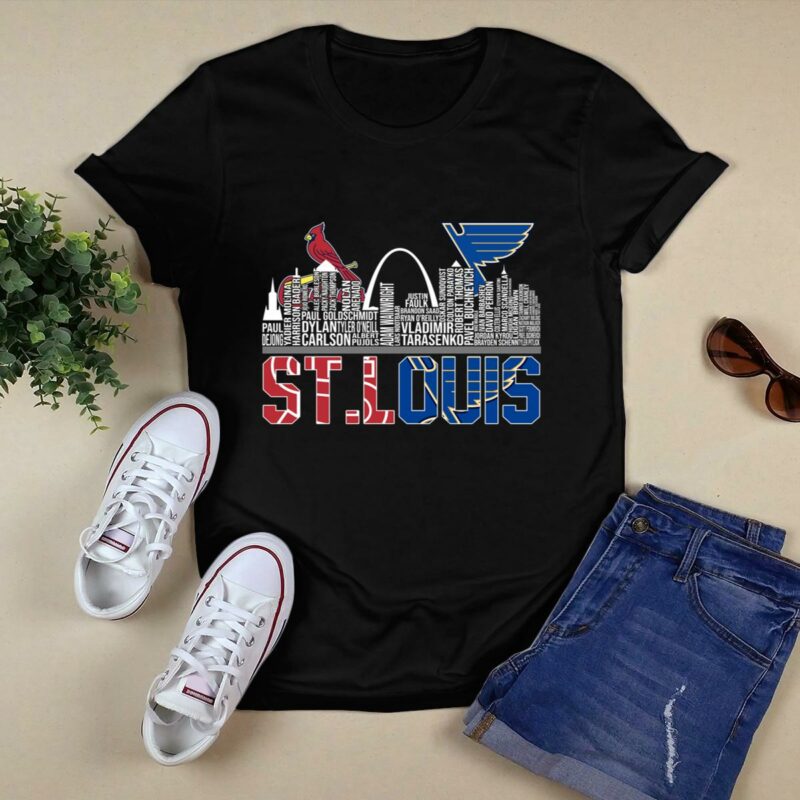 St Louis Skyline Graphic T-Shirt – Cardinals vs Blues Unisex Tee - Image 5