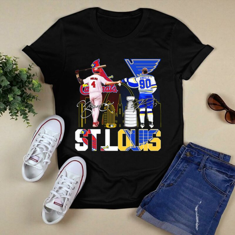 St Louis Yadier Molina & Ryan O'Reilly Autograph Graphic T-Shirt - Unisex Gift - Image 5