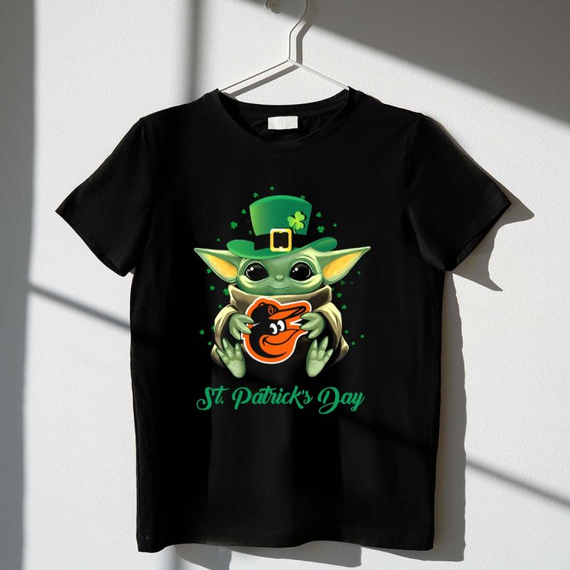 St Patricks Day Baltimore Orioles Baby Yoda T Shirt t shirt 1 1