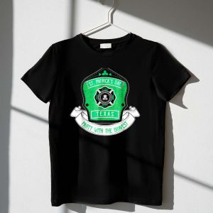 St Patrick'S Day Texas Fire Department T-Shirt - Celebrate With The Bravest