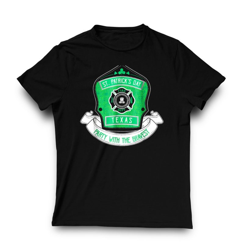 St Patrick'S Day Texas Fire Department T-Shirt - Celebrate With The Bravest - Image 3