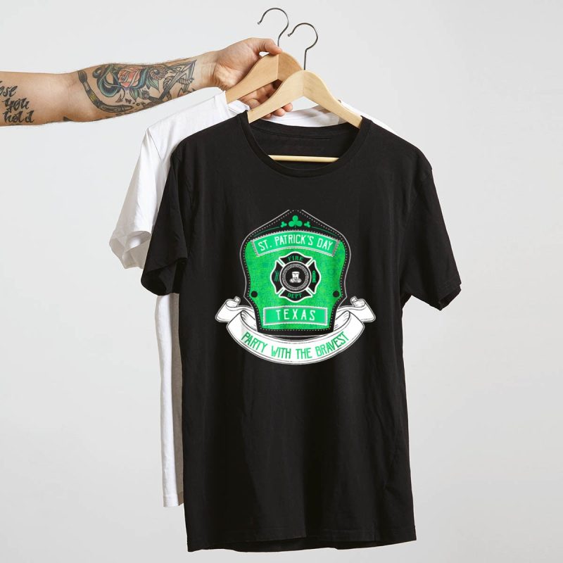 St Patrick'S Day Texas Fire Department T-Shirt - Celebrate With The Bravest - Image 4