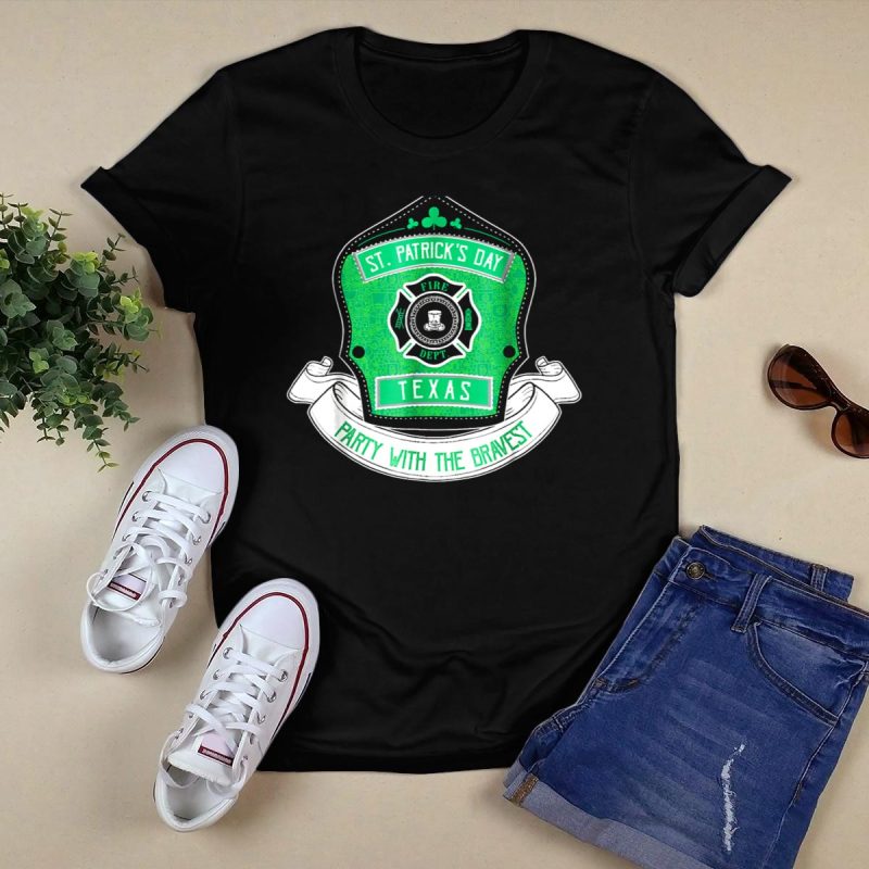 St Patrick'S Day Texas Fire Department T-Shirt - Celebrate With The Bravest - Image 5