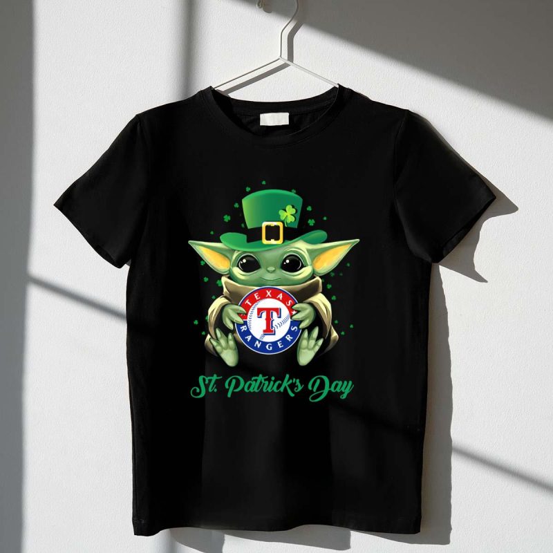 St Patricks Day Texas Rangers Baby Yoda T Shirt t shirt 1 1