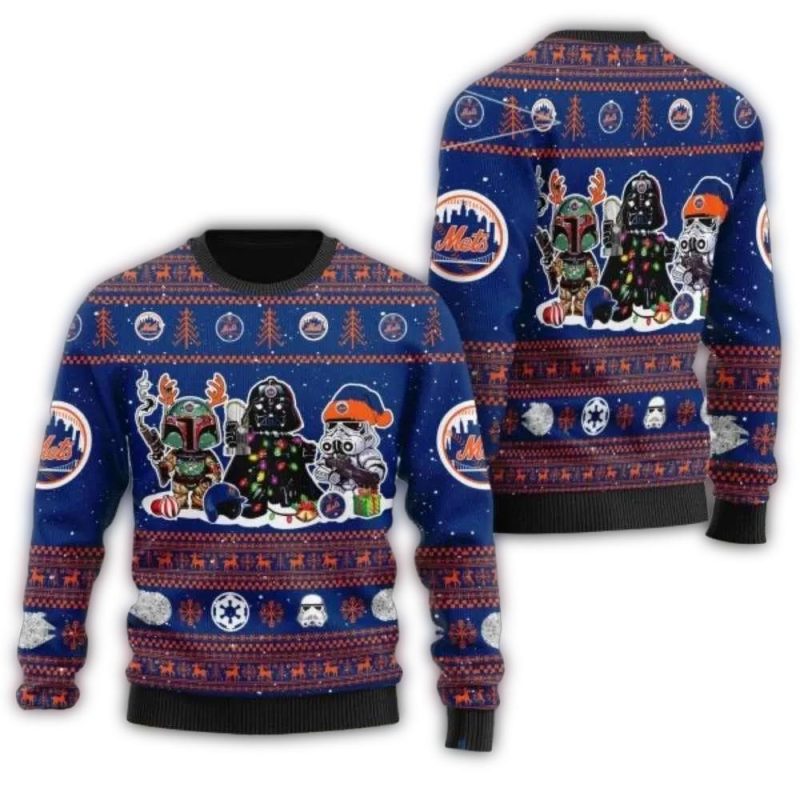 Star Wars Christmas Characters Mets Ugly Sweater 1