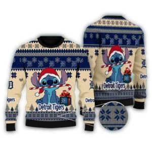 Detroit Tigers Candy Cane Christmas All Over Print Sweatshirt For Fans