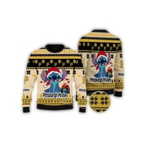 Pittsburgh Pirates Stitch Santa Christmas Ugly Sweater for Holiday Cheer
