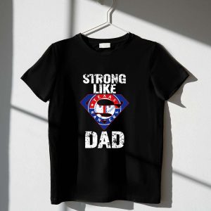 Texas Rangers Baseball T-Shirt - Strong Like Dad Emblem Design