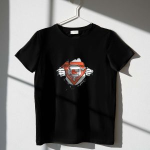 Superman Logo & Boston Red Sox Fusion T-Shirt For Fans