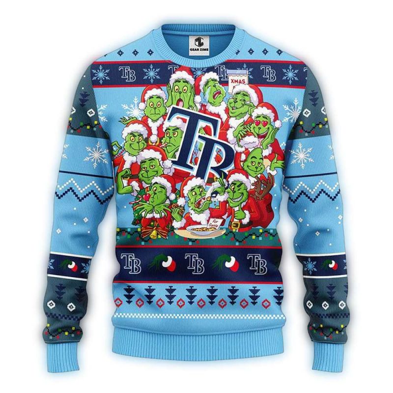 Tampa Bay Rays 12 Grinch Xmas Day Christmas Ugly Sweater 1