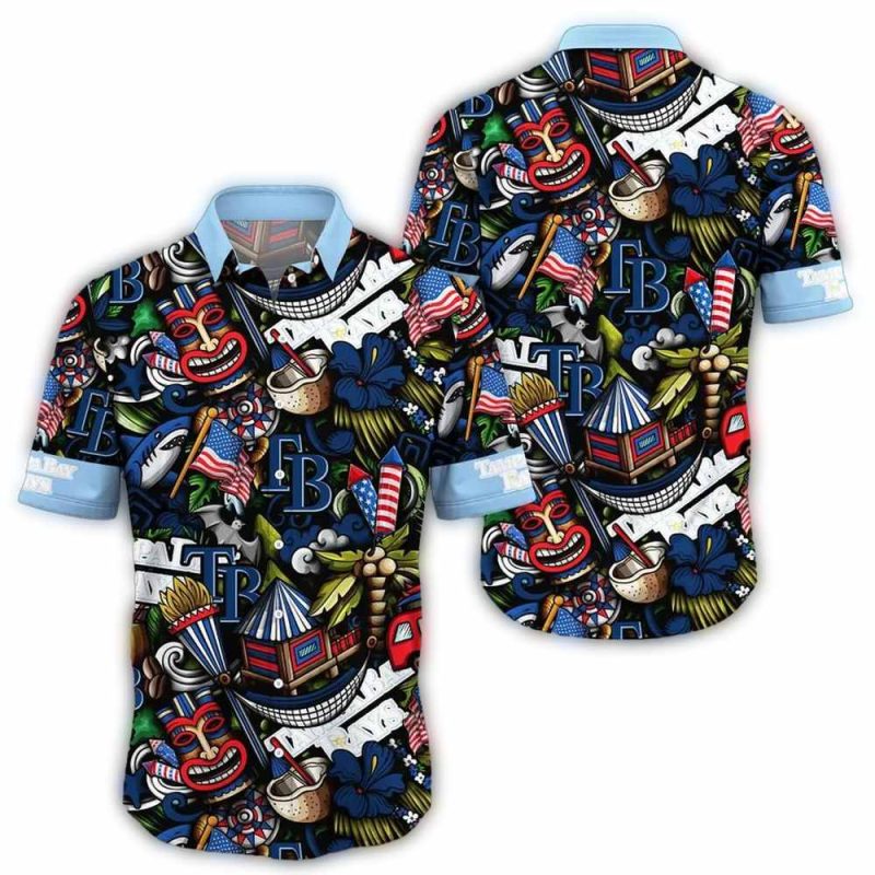 Tampa Bay Rays Americana Tiki Hawaiian Shirt 1