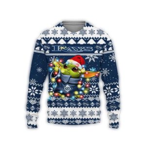 Tampa Bay Rays Baby Yoda Star Wars Christmas Sweatshirt For Kids