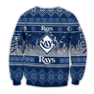 Tampa Bay Rays Big Logo Ugly Christmas Sweatshirt For Fans