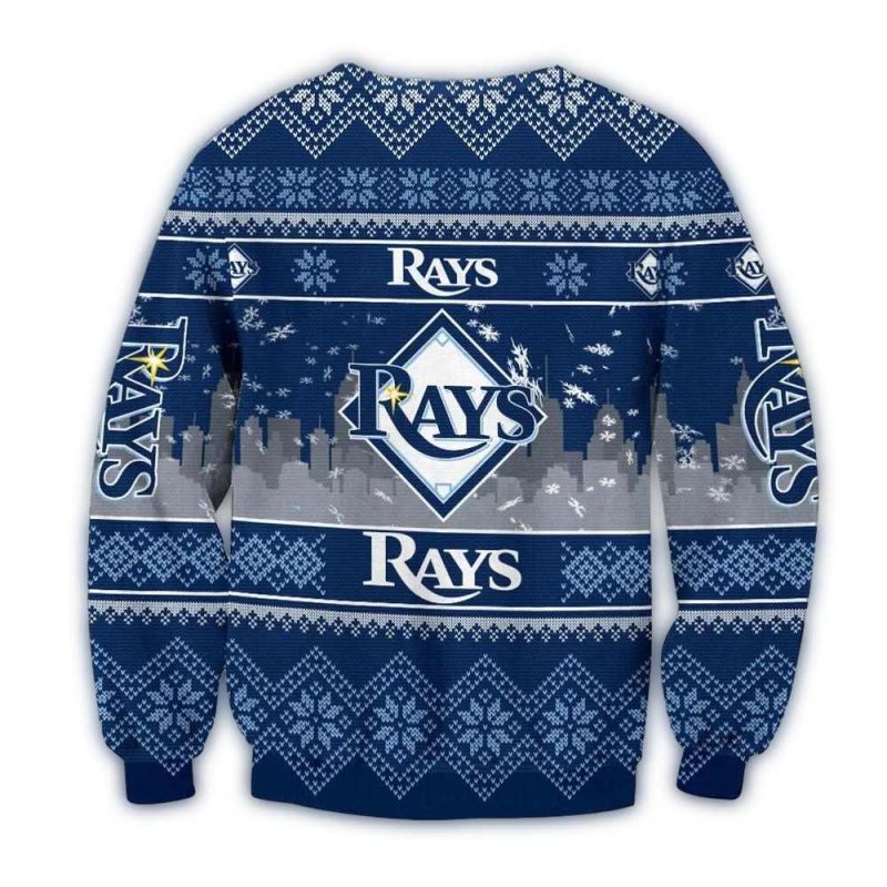 Tampa Bay Rays Big Logo Christmas Ugly Sweater 1