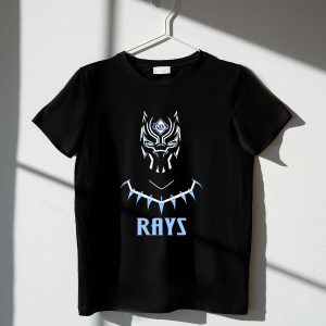 Tampa Bay Rays Black Panther Fan Art Fusion T-Shirt For Sports Fans