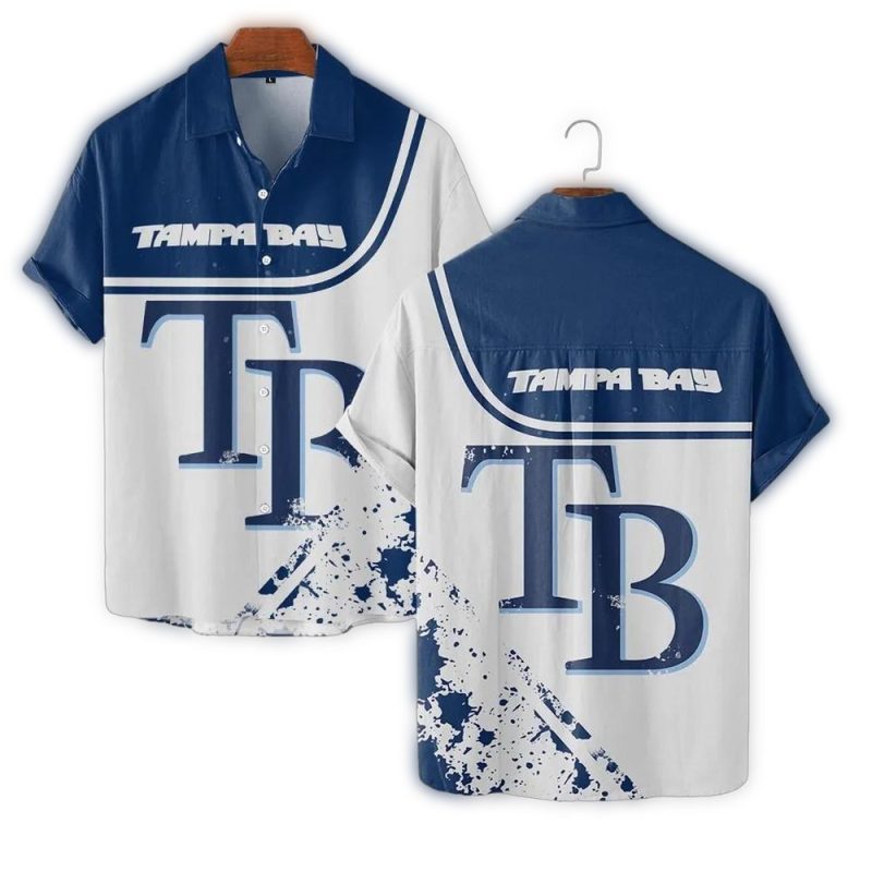 Tampa Bay Rays Bold Logo Hawaiian Shirt 1