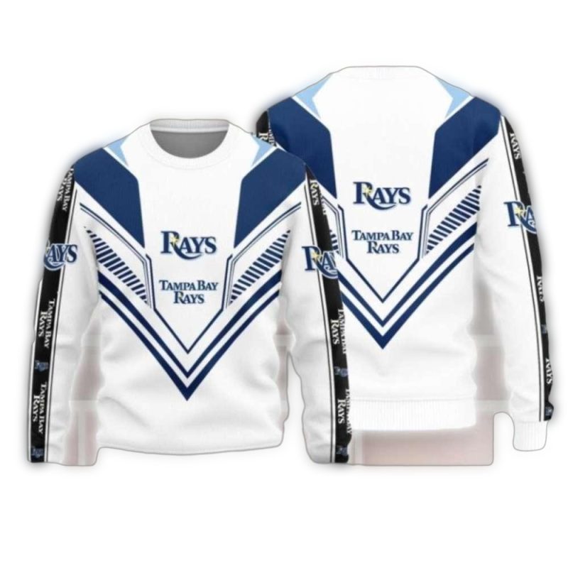 Tampa Bay Rays Chevron Stripe Christmas Sweater 1