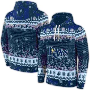 Tampa Bay Rays Christmas Trees All Over Print Hoodie