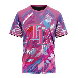 Tampa Bay Rays Fearless Against Breast Cancer All Over Print T-Shirt